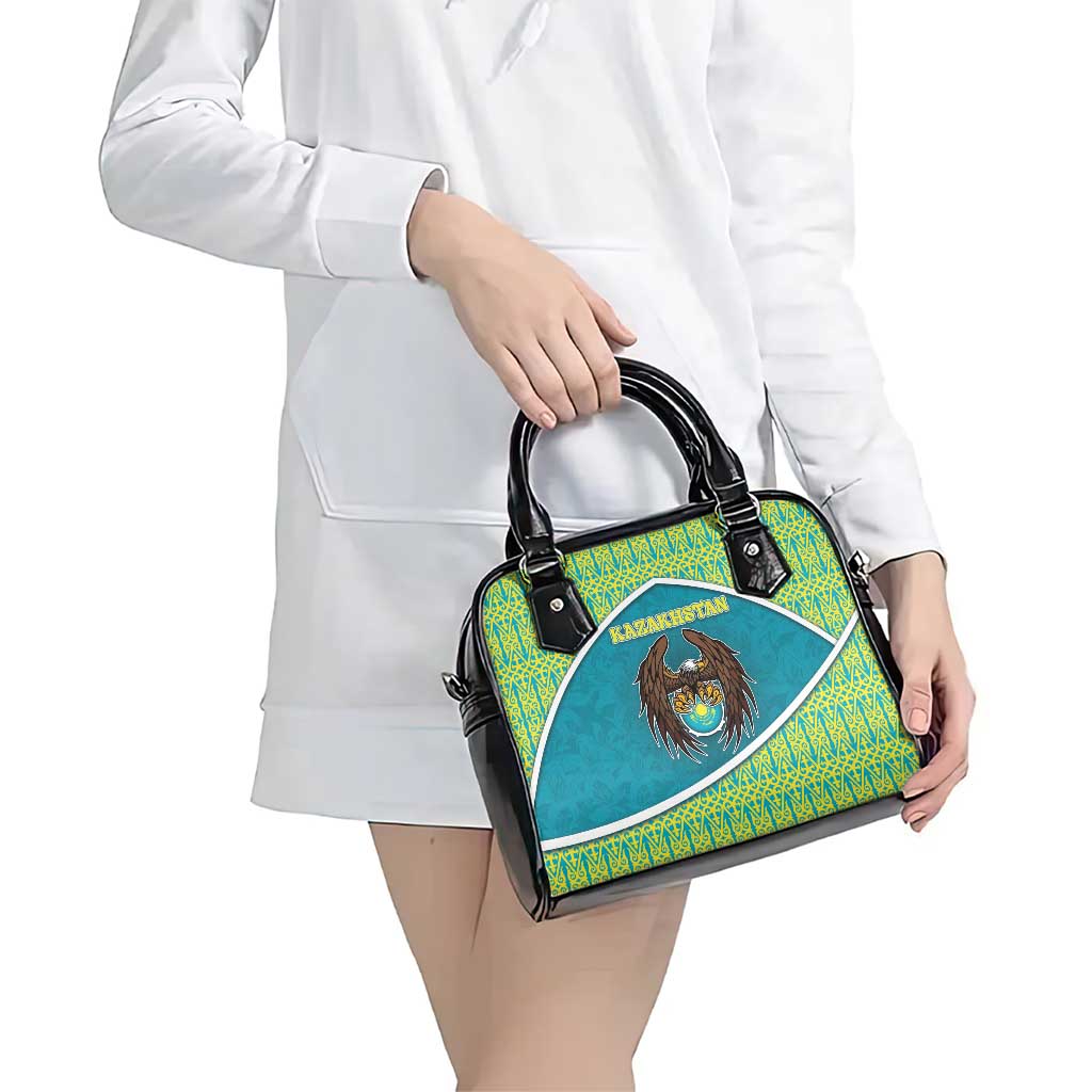 Kazakhstan Shoulder Handbag The Eagle With Kazakh Patterns - Wonder Print Shop
