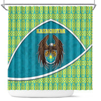 Kazakhstan Shower Curtain The Eagle With Kazakh Patterns - Wonder Print Shop