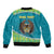 Personalized Kazakhstan Sleeve Zip Bomber Jacket The Eagle With Kazakh Patterns - Wonder Print Shop