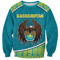 Personalized Kazakhstan Sweatshirt The Eagle With Kazakh Patterns - Wonder Print Shop