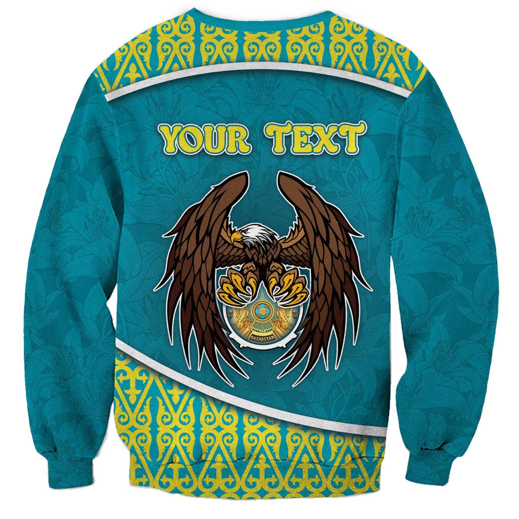 Personalized Kazakhstan Sweatshirt The Eagle With Kazakh Patterns - Wonder Print Shop