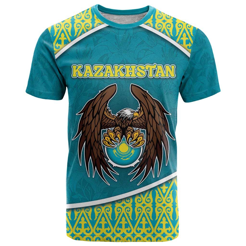 Personalized Kazakhstan T Shirt The Eagle With Kazakh Patterns - Wonder Print Shop