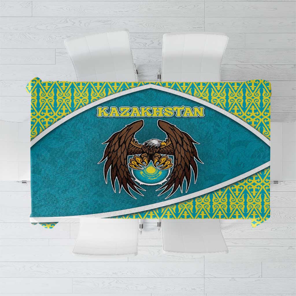 Kazakhstan Tablecloth The Eagle With Kazakh Patterns - Wonder Print Shop