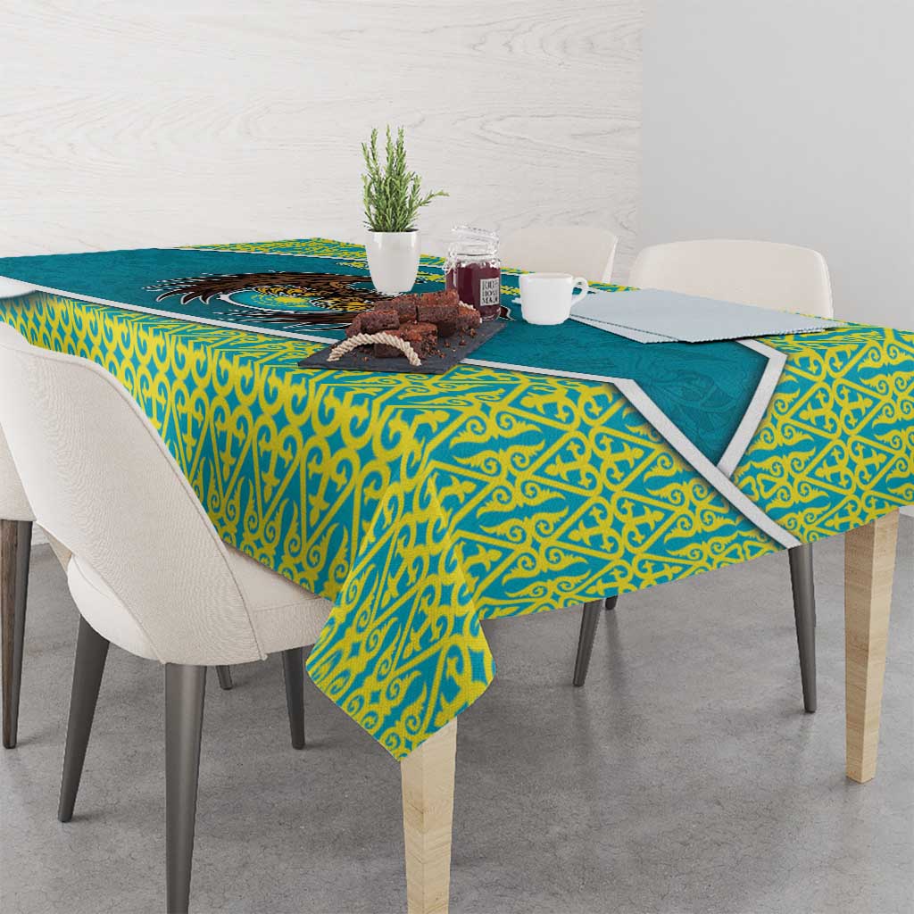 Kazakhstan Tablecloth The Eagle With Kazakh Patterns - Wonder Print Shop
