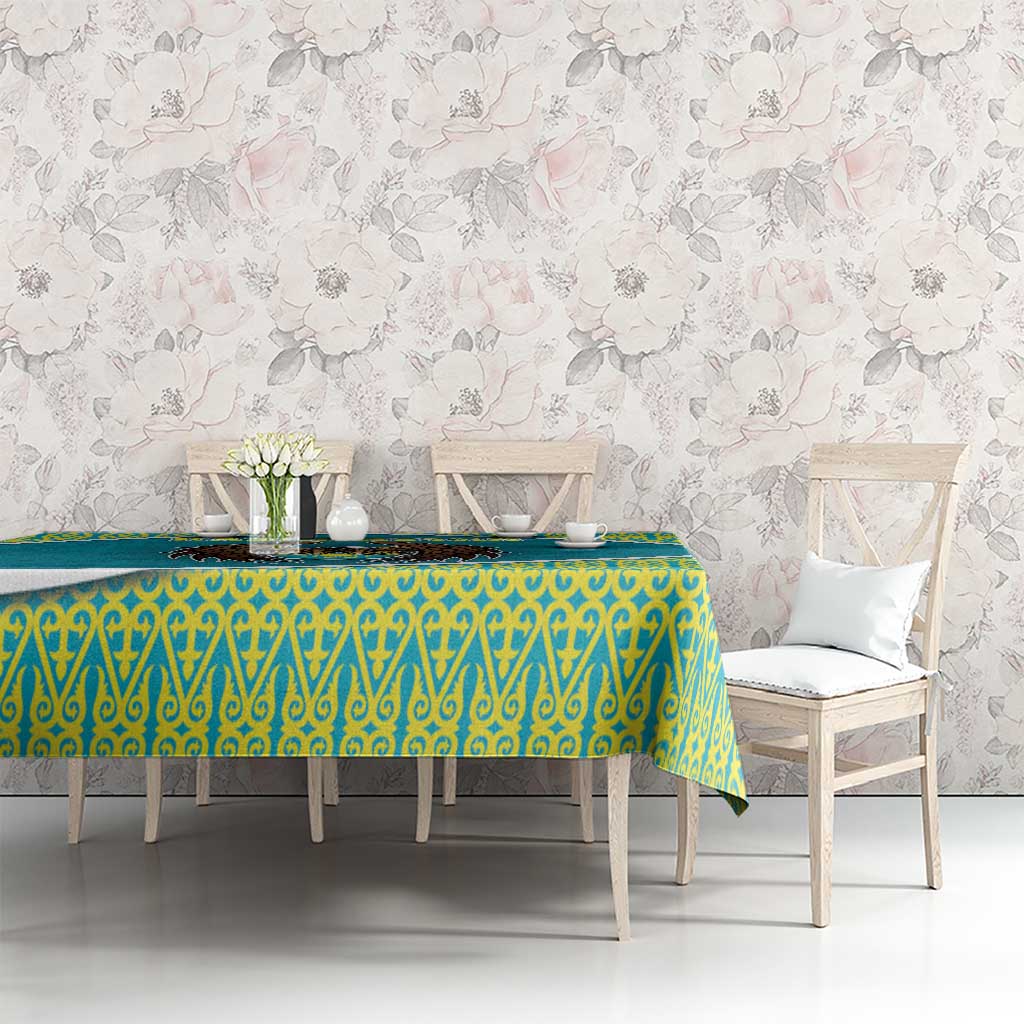 Kazakhstan Tablecloth The Eagle With Kazakh Patterns - Wonder Print Shop