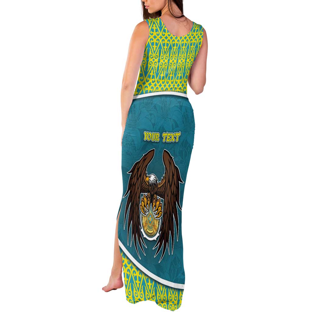 Personalized Kazakhstan Tank Maxi Dress The Eagle With Kazakh Patterns - Wonder Print Shop