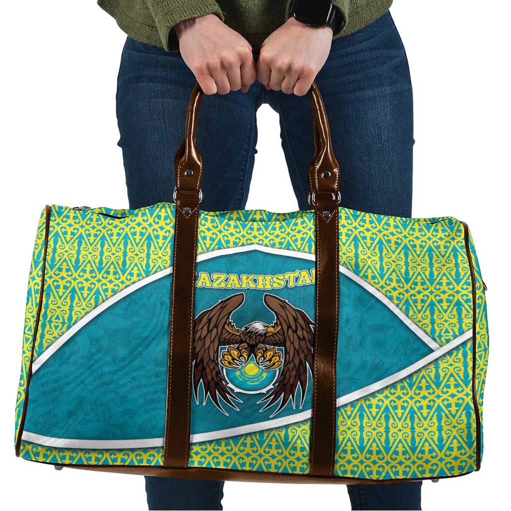 Kazakhstan Travel Bag The Eagle With Kazakh Patterns - Wonder Print Shop