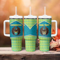 Personalized Kazakhstan Tumbler With Handle The Eagle With Kazakh Patterns - Wonder Print Shop