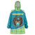 Personalized Kazakhstan Wearable Blanket Hoodie The Eagle With Kazakh Patterns - Wonder Print Shop