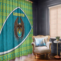 Kazakhstan Window Curtain The Eagle With Kazakh Patterns - Wonder Print Shop