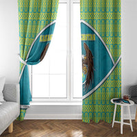 Kazakhstan Window Curtain The Eagle With Kazakh Patterns - Wonder Print Shop