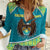 Personalized Kazakhstan Women Casual Shirt The Eagle With Kazakh Patterns - Wonder Print Shop