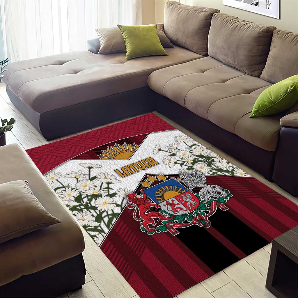Latvia Area Rug Symbol With Latvians Patterns - Wonder Print Shop