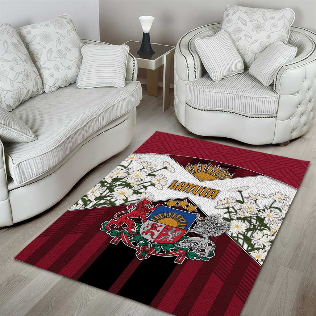 Latvia Area Rug Symbol With Latvians Patterns - Wonder Print Shop