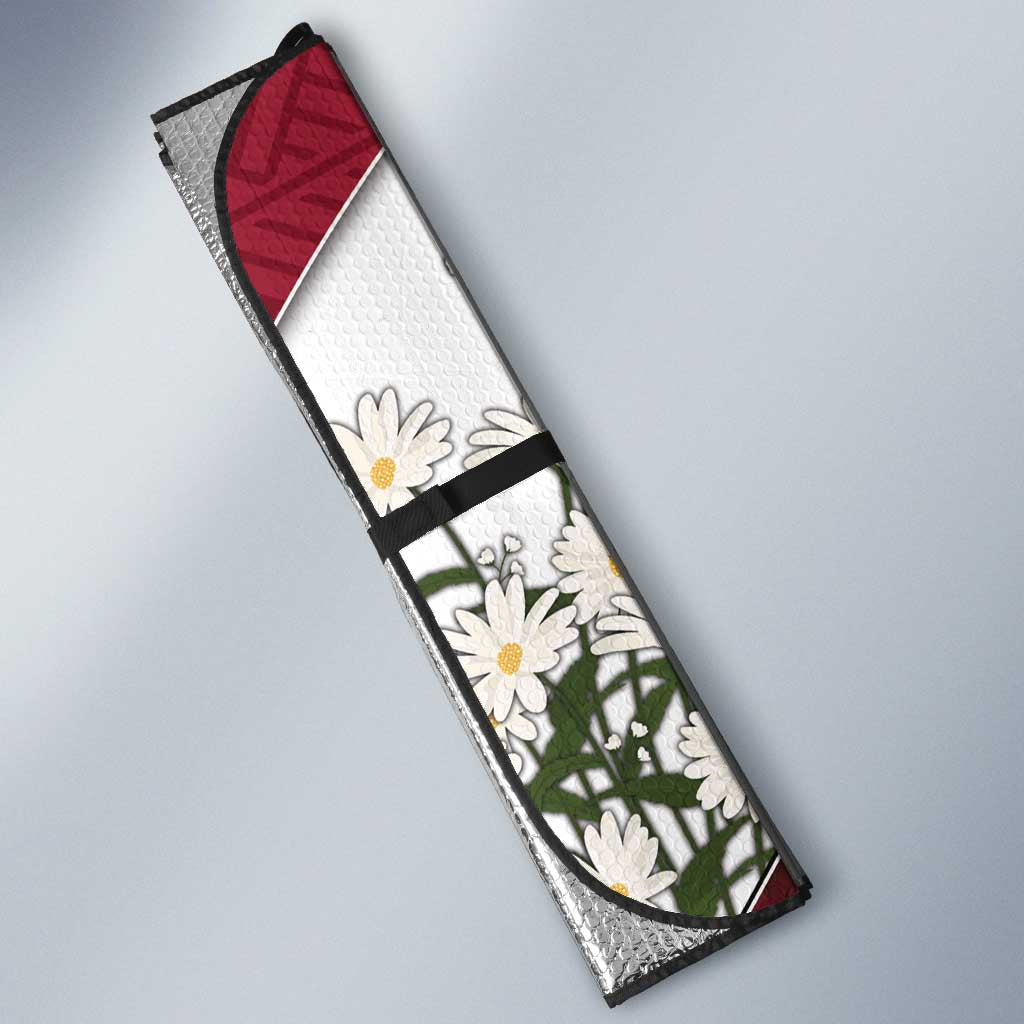 Latvia Auto Sun Shade Symbol With Latvians Patterns - Wonder Print Shop