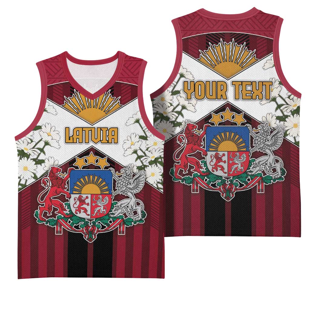 Personalized Latvia Basketball Jersey Symbol With Latvians Patterns - Wonder Print Shop