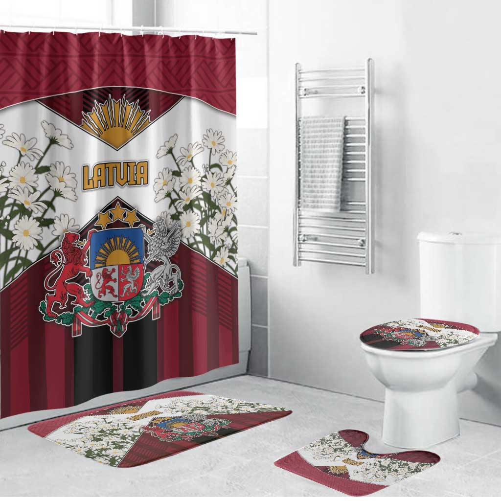 Latvia Bathroom Set Symbol With Latvians Patterns - Wonder Print Shop