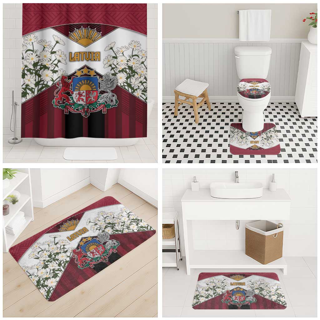 Latvia Bathroom Set Symbol With Latvians Patterns - Wonder Print Shop