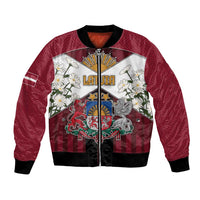 Personalized Latvia Bomber Jacket Symbol With Latvians Patterns - Wonder Print Shop