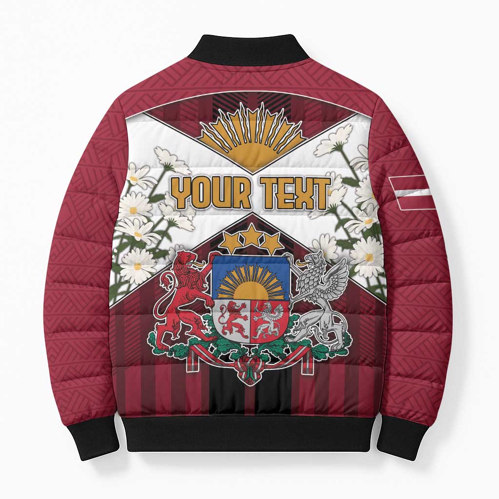 Personalized Latvia Bomber Puffer Jacket Symbol With Latvians Patterns - Wonder Print Shop