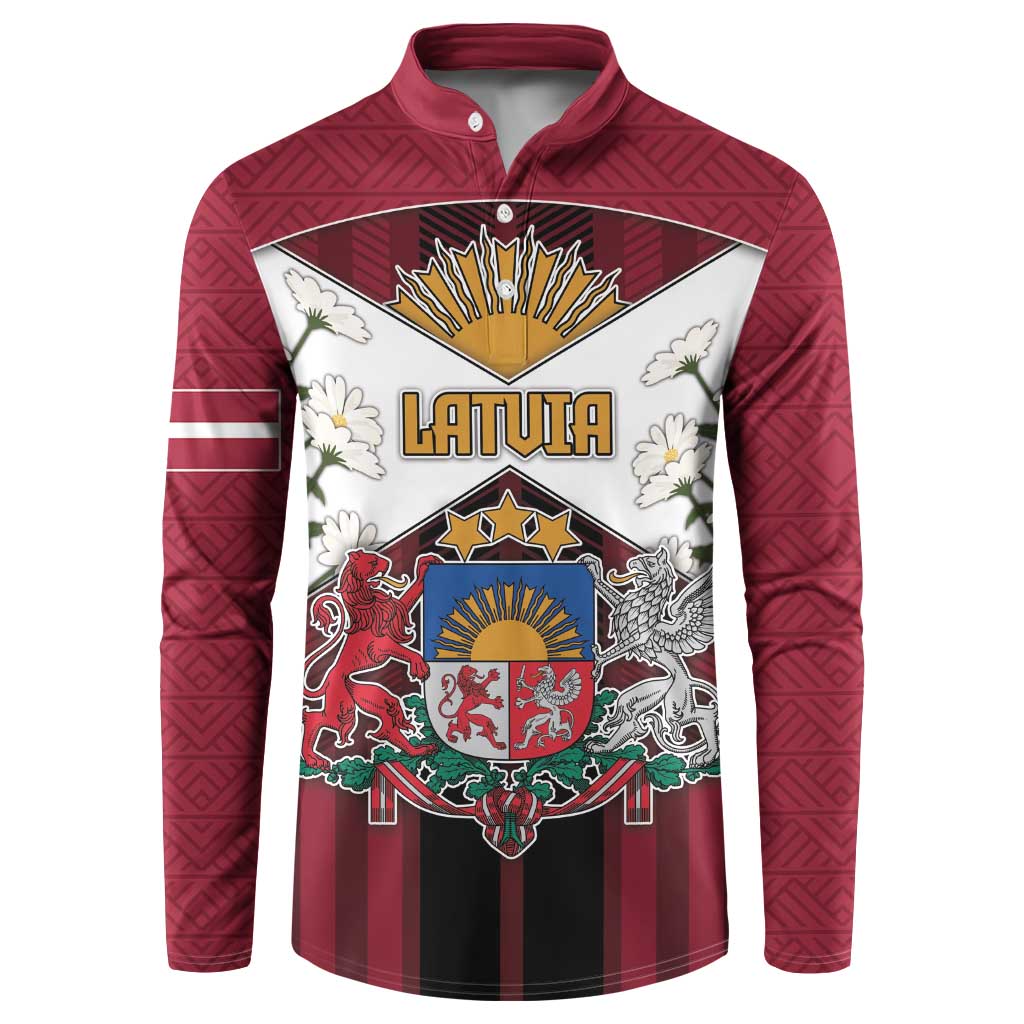 Personalized Latvia Button Sweatshirt Symbol With Latvians Patterns - Wonder Print Shop