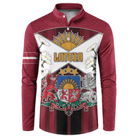 Personalized Latvia Button Sweatshirt Symbol With Latvians Patterns - Wonder Print Shop