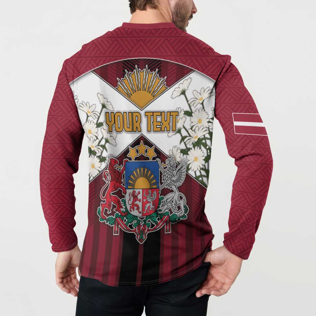 Personalized Latvia Button Sweatshirt Symbol With Latvians Patterns - Wonder Print Shop