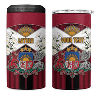 Personalized Latvia 4 in 1 Can Cooler Tumbler Symbol With Latvians Patterns - Wonder Print Shop