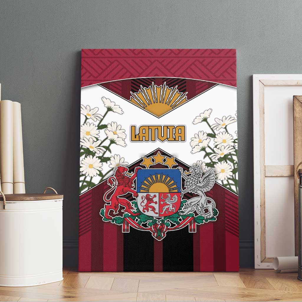 Latvia Canvas Wall Art Symbol With Latvians Patterns - Wonder Print Shop