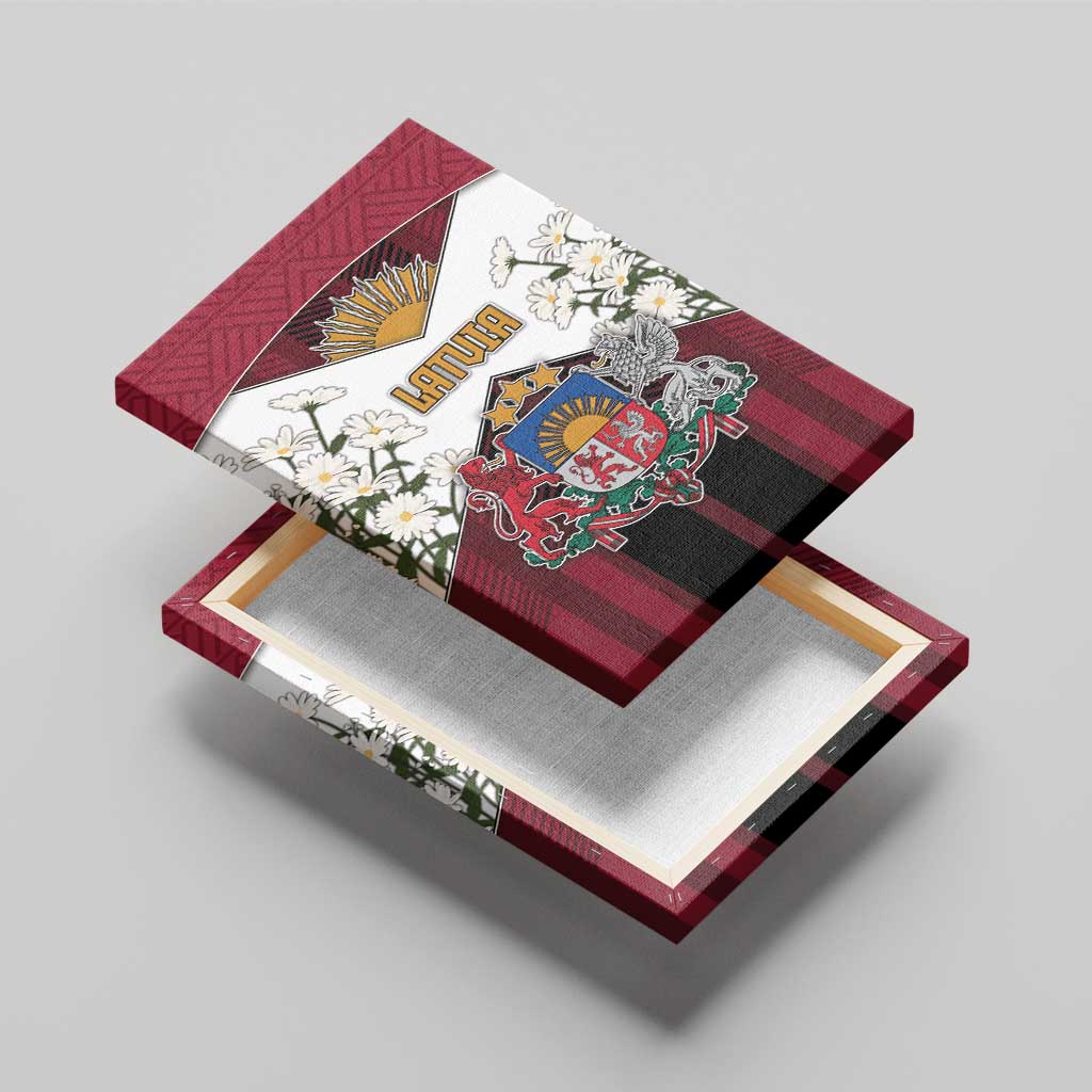 Latvia Canvas Wall Art Symbol With Latvians Patterns - Wonder Print Shop