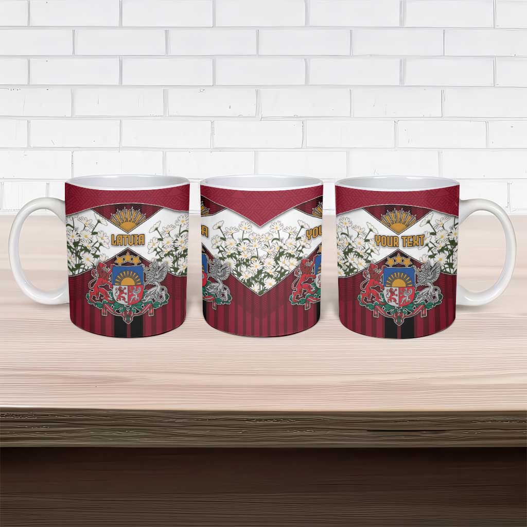 Personalized Latvia Ceramic Mug Symbol With Latvians Patterns - Wonder Print Shop