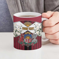 Personalized Latvia Ceramic Mug Symbol With Latvians Patterns - Wonder Print Shop
