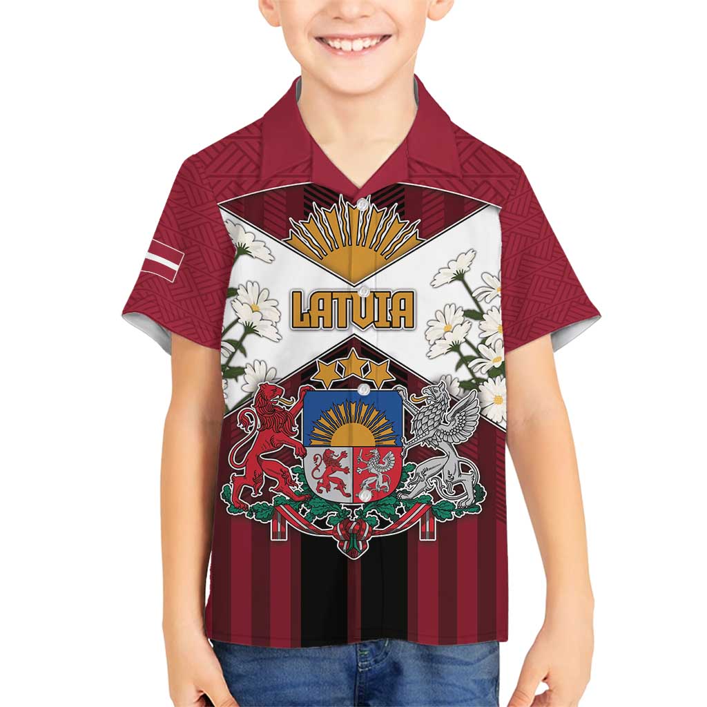 Personalized Latvia Family Matching Long Sleeve Bodycon Dress and Hawaiian Shirt Symbol With Latvians Patterns - Wonder Print Shop