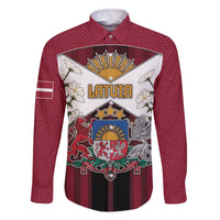 Personalized Latvia Family Matching Off The Shoulder Long Sleeve Dress and Hawaiian Shirt Symbol With Latvians Patterns - Wonder Print Shop