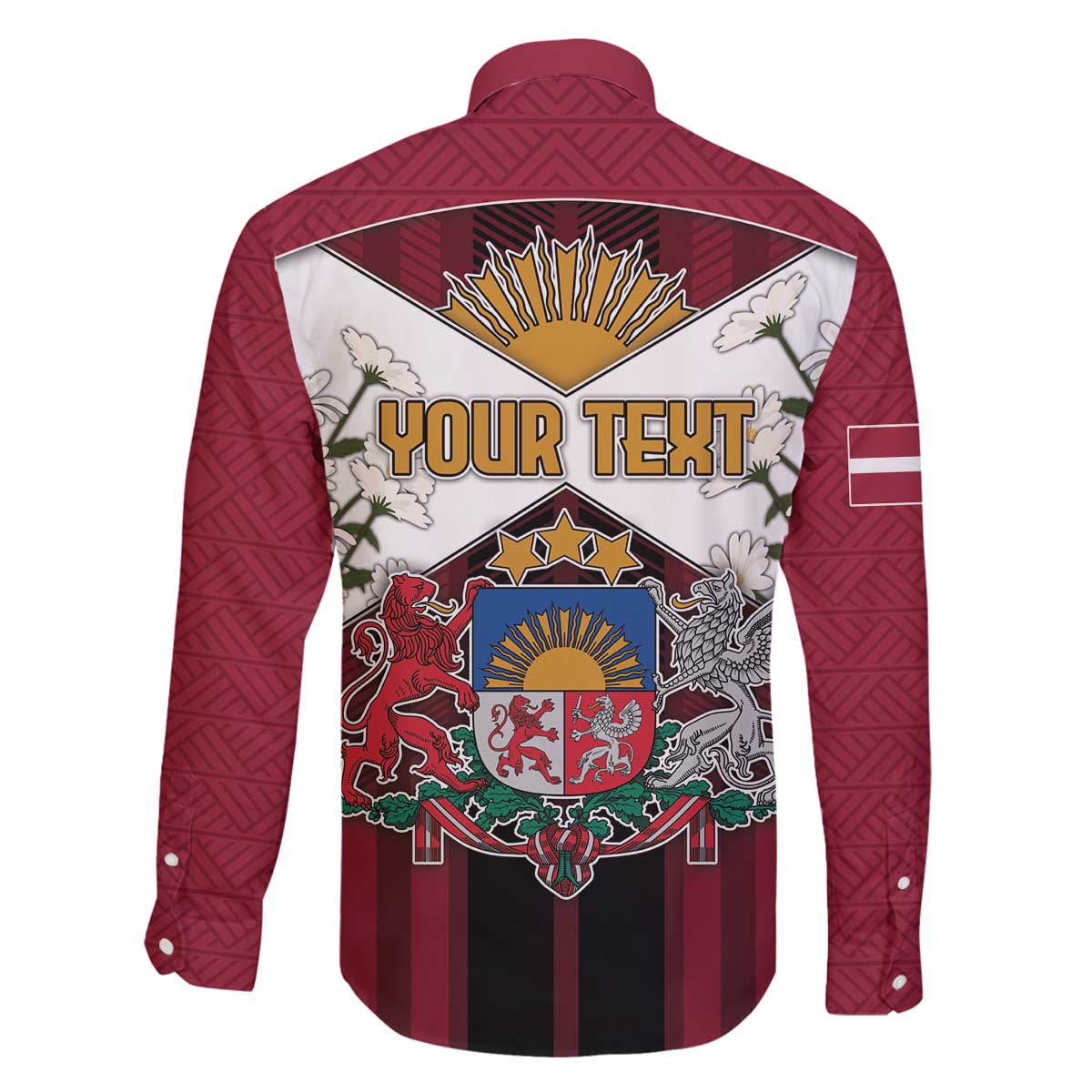 Personalized Latvia Family Matching Off The Shoulder Long Sleeve Dress and Hawaiian Shirt Symbol With Latvians Patterns - Wonder Print Shop