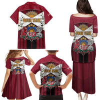 Personalized Latvia Family Matching Puletasi and Hawaiian Shirt Symbol With Latvians Patterns - Wonder Print Shop