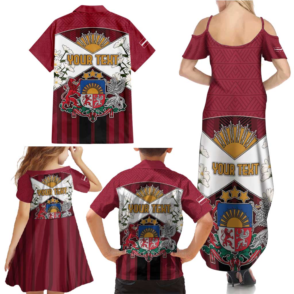 Personalized Latvia Family Matching Summer Maxi Dress and Hawaiian Shirt Symbol With Latvians Patterns - Wonder Print Shop