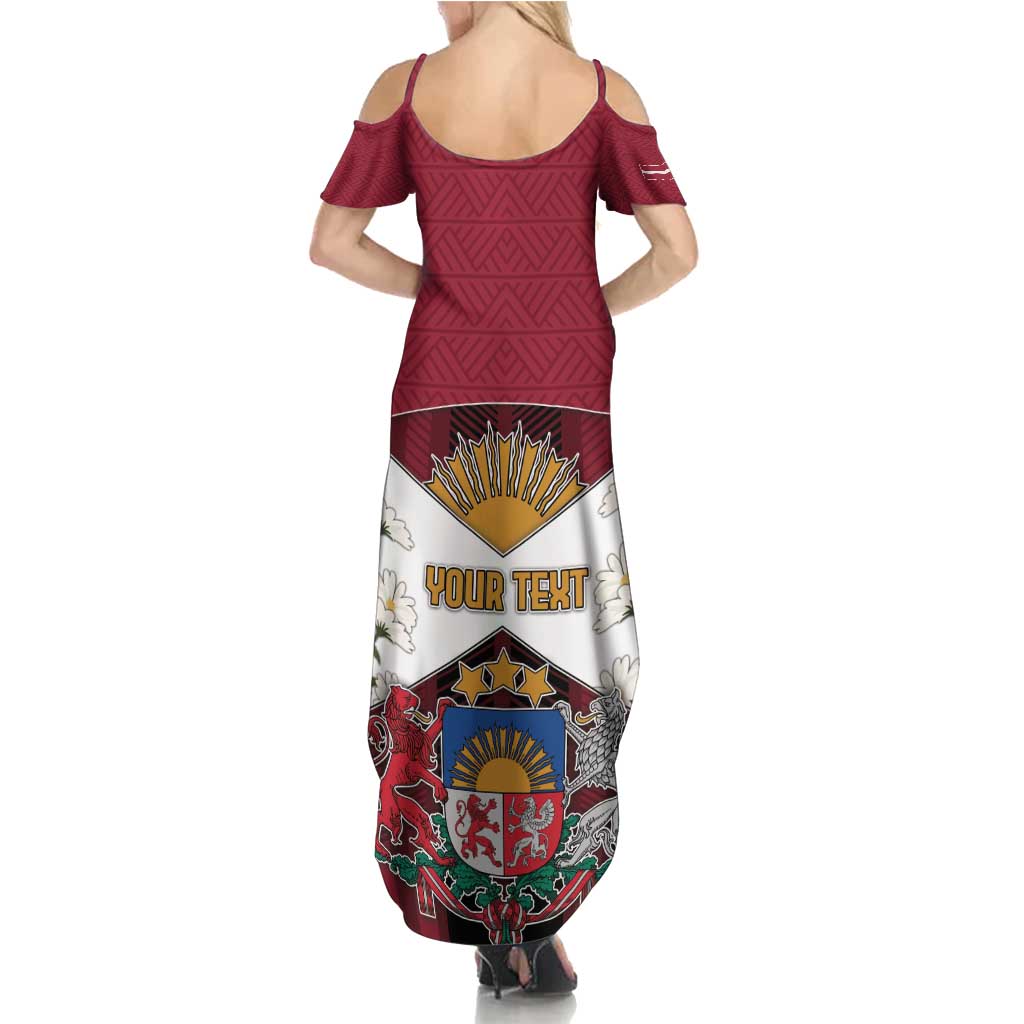 Personalized Latvia Family Matching Summer Maxi Dress and Hawaiian Shirt Symbol With Latvians Patterns - Wonder Print Shop