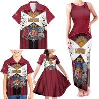 Personalized Latvia Family Matching Tank Maxi Dress and Hawaiian Shirt Symbol With Latvians Patterns - Wonder Print Shop