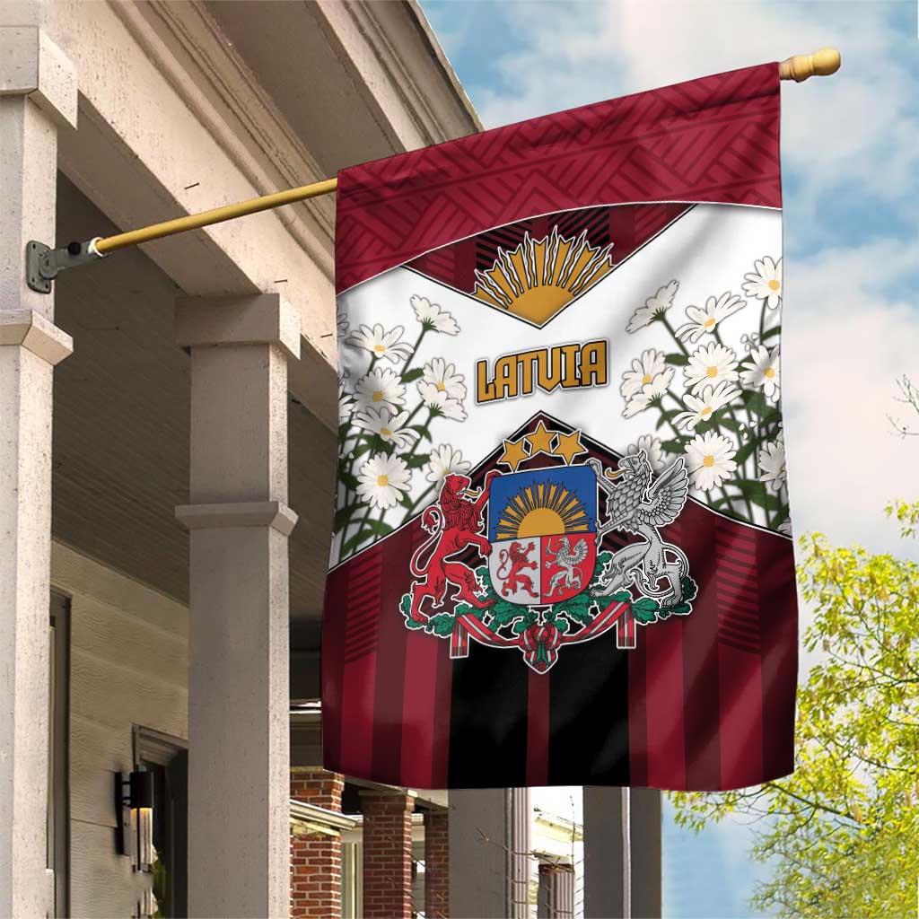 Latvia Garden Flag Symbol With Latvians Patterns - Wonder Print Shop