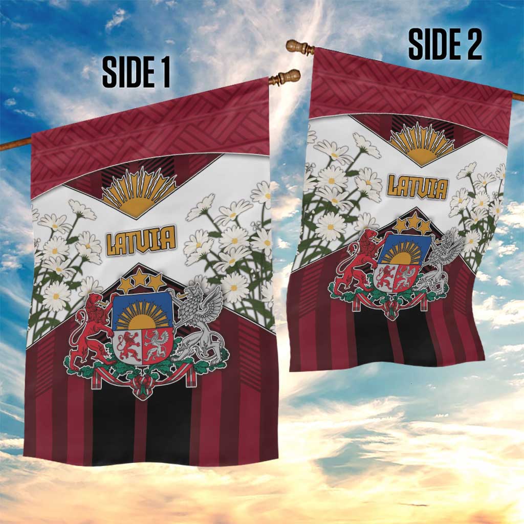 Latvia Garden Flag Symbol With Latvians Patterns - Wonder Print Shop