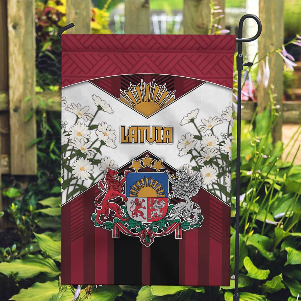Latvia Garden Flag Symbol With Latvians Patterns - Wonder Print Shop