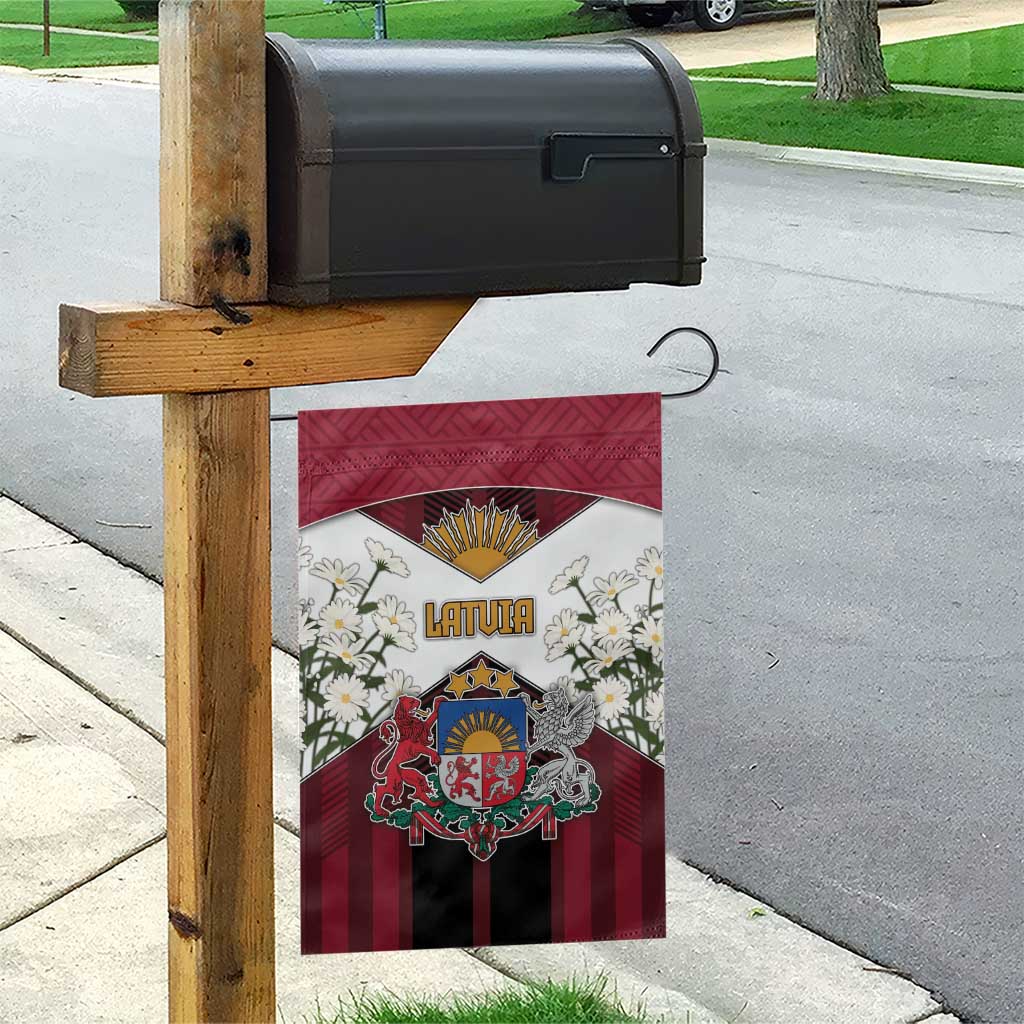 Latvia Garden Flag Symbol With Latvians Patterns - Wonder Print Shop