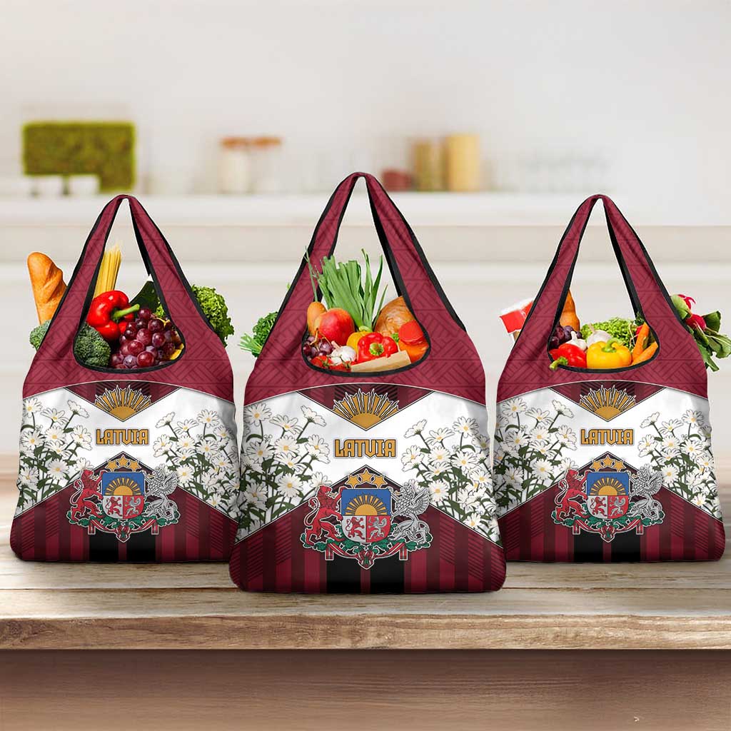 Latvia Grocery Bag Symbol With Latvians Patterns - Wonder Print Shop