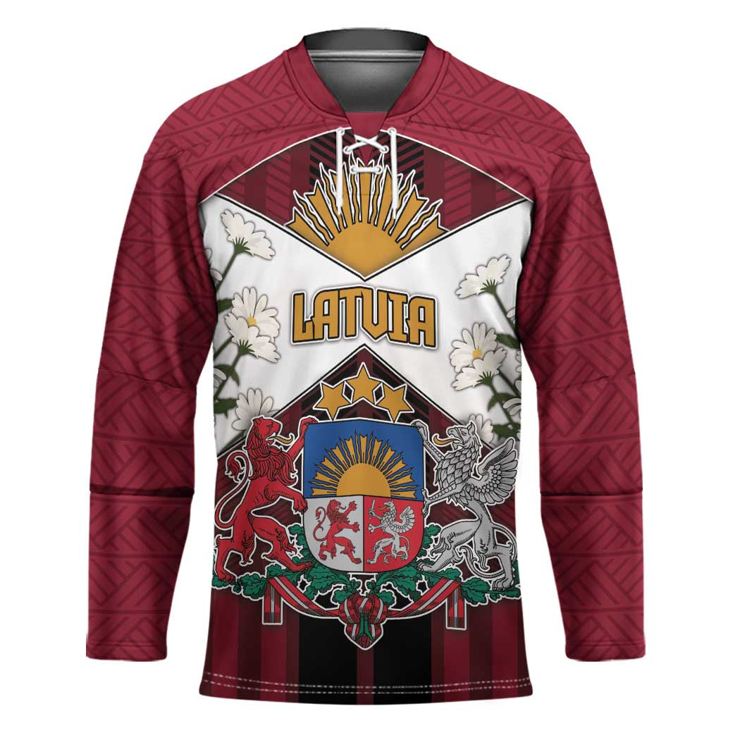 Personalized Latvia Hockey Jersey Symbol With Latvians Patterns - Wonder Print Shop