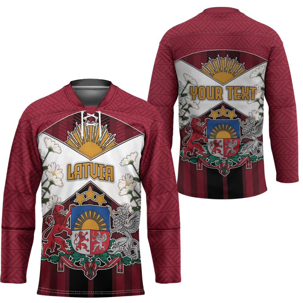 Personalized Latvia Hockey Jersey Symbol With Latvians Patterns - Wonder Print Shop