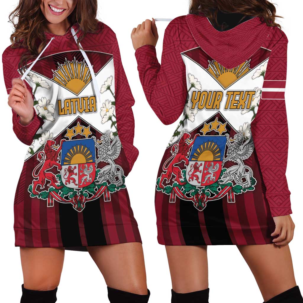 Personalized Latvia Hoodie Dress Symbol With Latvians Patterns - Wonder Print Shop