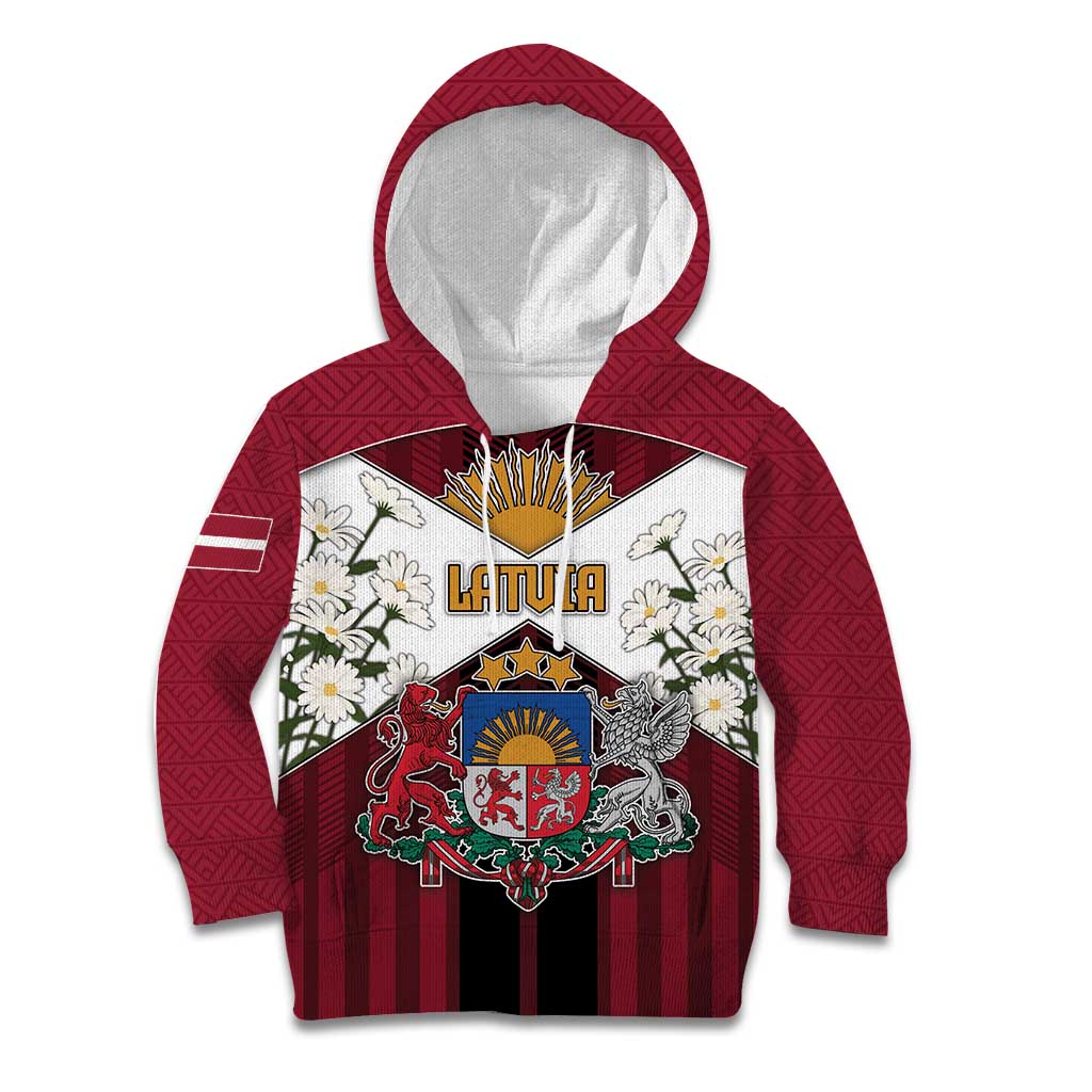 Personalized Latvia Kid Hoodie Symbol With Latvians Patterns - Wonder Print Shop