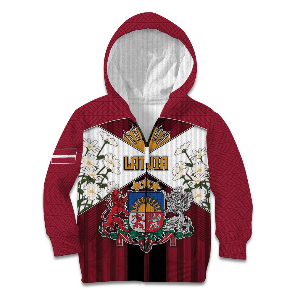Personalized Latvia Kid Hoodie Symbol With Latvians Patterns - Wonder Print Shop
