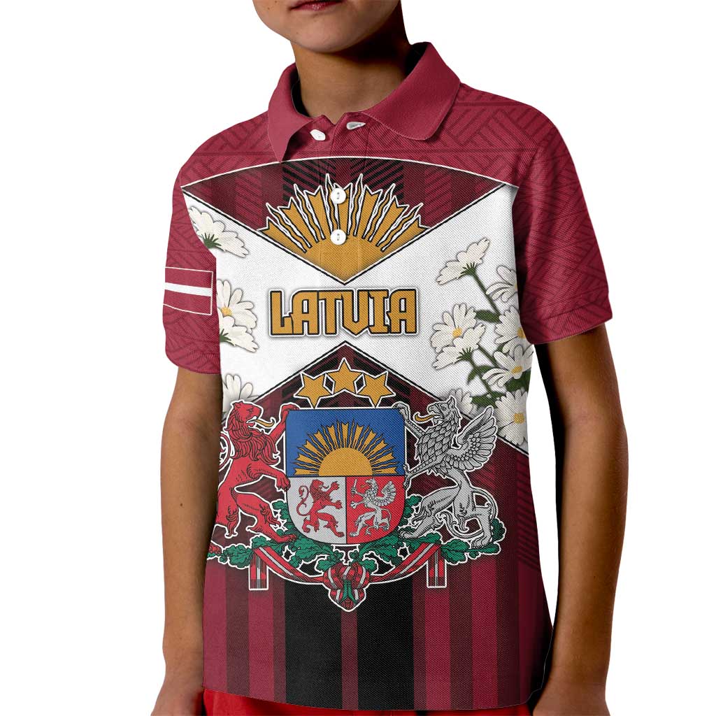 Personalized Latvia Kid Polo Shirt Symbol With Latvians Patterns - Wonder Print Shop